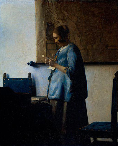 نمایش اثر نفیس ورمیر " زن آبی پوش در حال خواندن نامه" در گالری ملی لندن