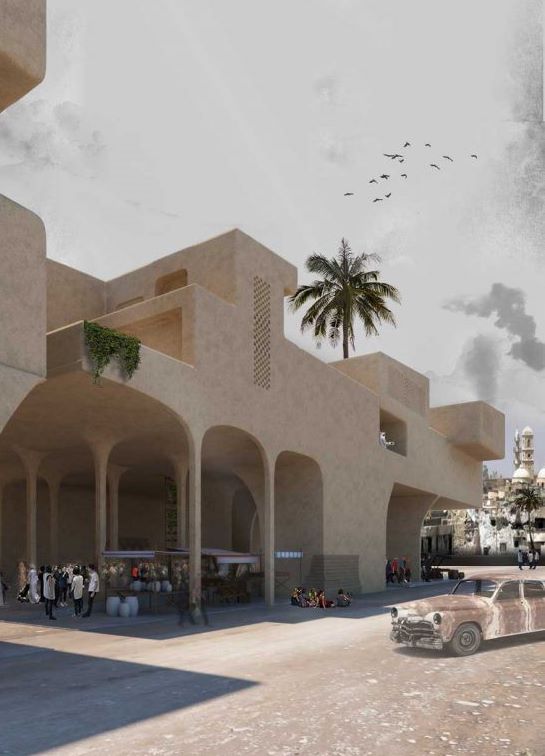 عنوان طرح برتر رقابت طراحی برای بازسازی مسکن موصل پس از جنگ به معماران ایرانی