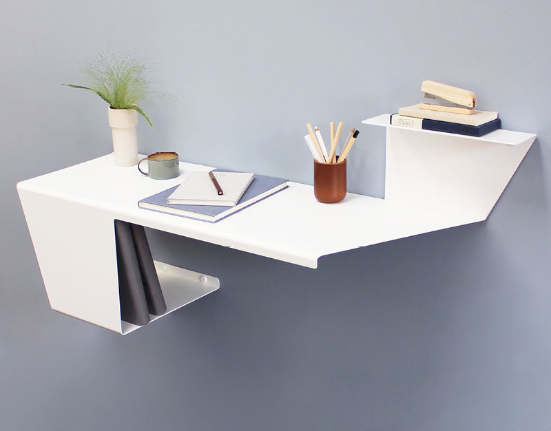 طراحی میز کار دیواری مینیمال برای فضاهای کوچک