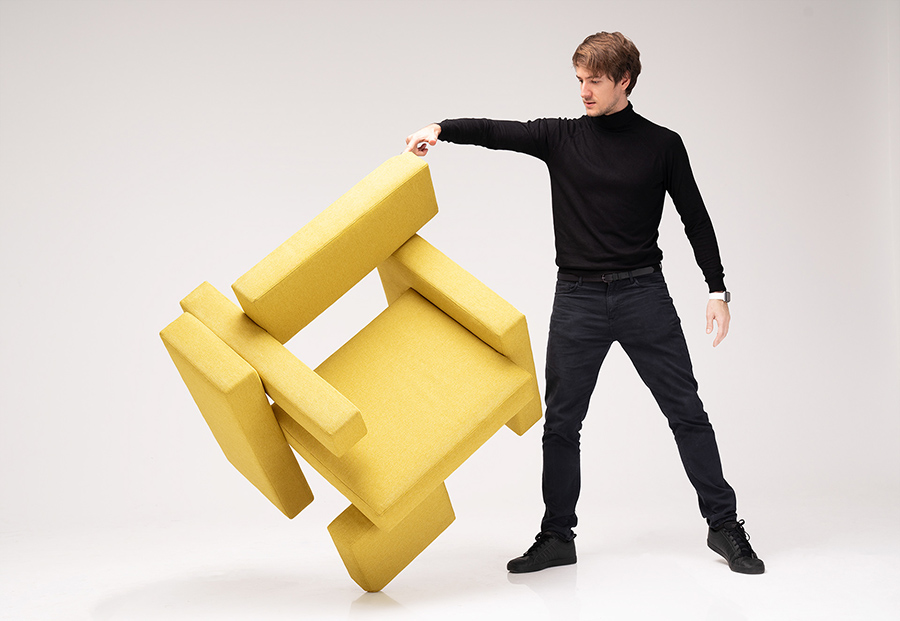 طراحی صندلی خلاق زرد توسط Dmytriy Sivak