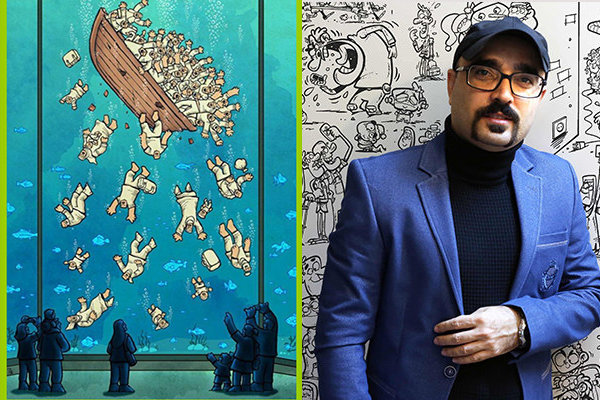 علیرضا پاکدل دو موفقیت کسب کرد جایزه بزرگ جشنواره «ورد پرس کارتون» در دستان کارتونیست ایرانی