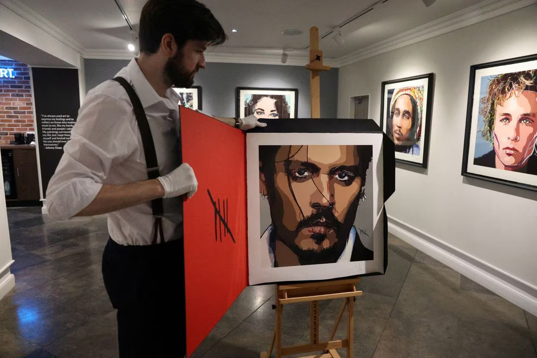 Johnny Depp self-portrait painted during "dark time" goes on sale