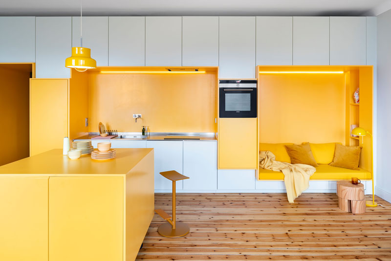 طراحی داخلی خانه ای با دیوارهای عملکردگرا در استکهلم