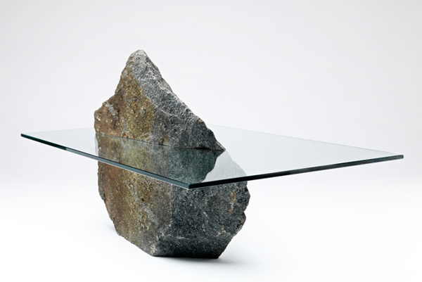 ترکیب سنگ و شیشه در طراحی میز