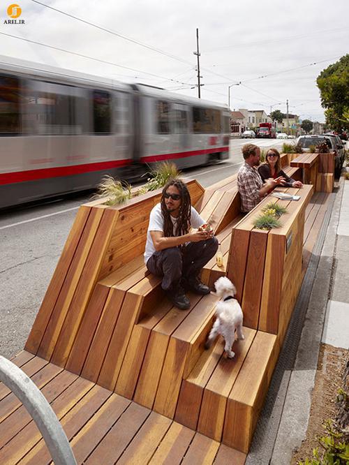 گزارش تصویری طراحی مبلمان شهری به همراه پارکینگی برای دوچرخه ها