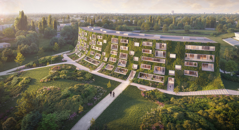 KWK promes plans residential project "aura" with a sweeping green facade