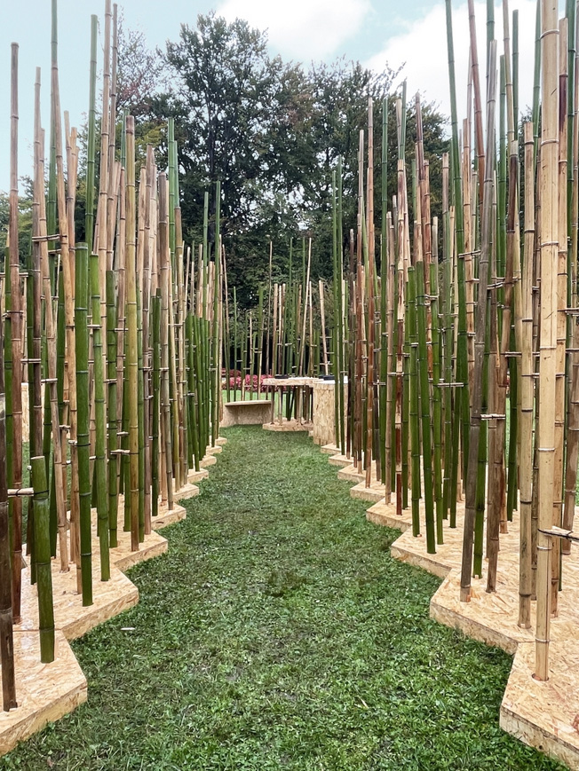 Spiral bamboo pavilion by uau studio curates educational path on plant life cycle